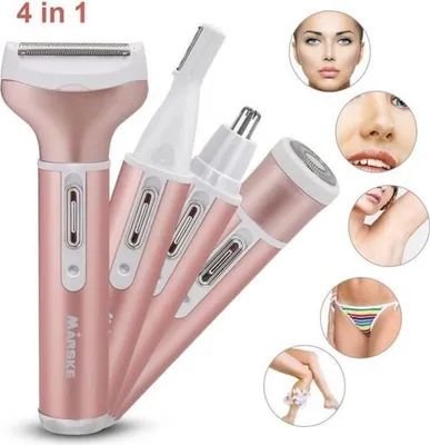 Produktbild von Elektrischer Epilierer, elektrischer Rasierer für Damen, 4-in-1 USB-wiederaufladbares, wasserdichtes Haarentfernungsset, Trimmer