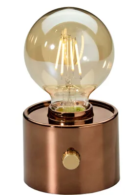 Produktbild von Vintage Akku Glühbirne Edison LED Tischlampe USB-C dimmbar mit Drehschalter – moderne Dekoration Bronze