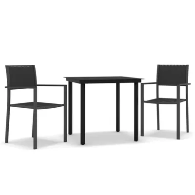 Obrázek produktu pro 3dílný zahradní jídelní set černý