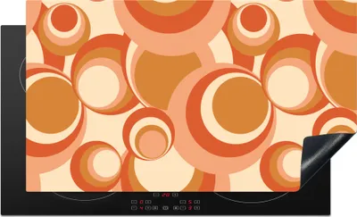 Produktbild von KitchenYeah© Herdabdeckplatte Kreis - Retro - Muster , 89x51cm, Küche Deko, Glaskeramikkochfeld Herdabdeckung, Abdeckplatte fùr Kochfeld