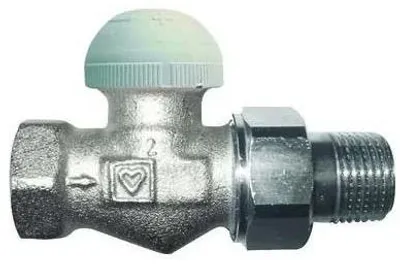 Produktbild von Herz Thermostatventil 1/2", DN15, Durchgangsform, M30x1,5, voreinstellbar, Messing vernickelt, 1 Stk.