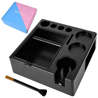 Espresso Tamperstation 8-in-1, 51-58 mm, schwarz, mit Abklopfbehälter
