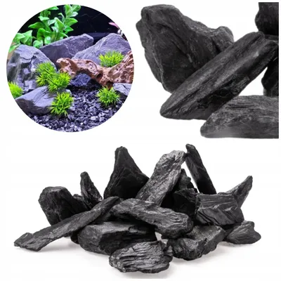 Obrázek produktu pro Akvarijní dekorace, štěrk do akvaria, černý akvarijní štěrk, přírodní kámen - černý, 1 kg