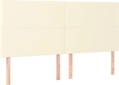 Obrázok produktu pre vidaXL Čelo postele krémové 180x5x118/128 cm Imitácia kože