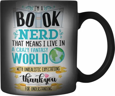 Produktbild von Trendation - Lesen Karabiner Farbwechsel Zauber-Tasse Edelstahl Leseratte Geschenkidee Buch Leser Farbwechsel Zauber-Tasse mit Spruch Bücherwurm (Schwarz)