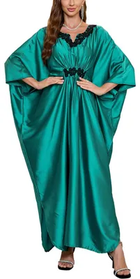 Image de Kaftan décontracté, pyjama, nuisette, robe longue, robe de plage, multicolore