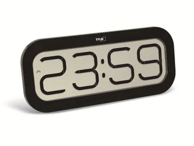 Obrázok produktu pre TFA-Dostmann 60.4514, Tabuľka, Digitálne hodiny, Oválny, Čierna, LCD, Batérie