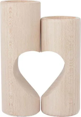 Image de Porte-lampions en bois Coeur, 2dlg.
