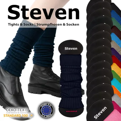 Obrázek produktu pro STEVEN 092 Dámské návleky na nohy Punčochy nad kolena - modré