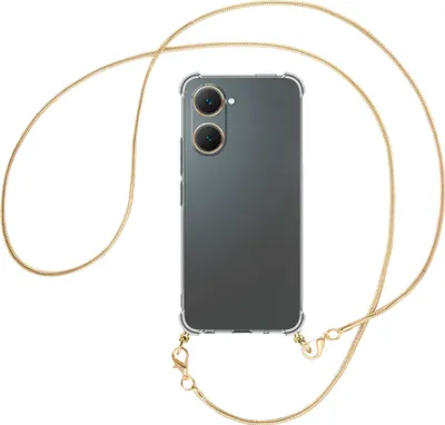 Produktbild von Handykette Backcover-Schutzhülle mit Band (Metall goldfarben) für vivo Y03 4G - goldfarbene Snake-Kette