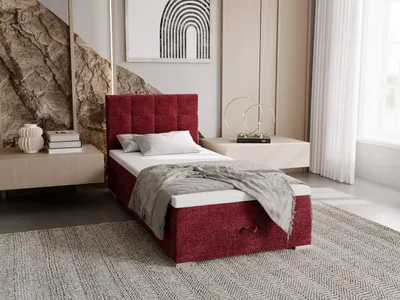 Obrázek produktu pro Čalouněná postel 90x200 ELSIE 2 s úložným prostorem - červená, levé provedení