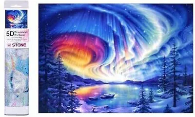 Produktbild von 40x30cm Diamanten Malerei Selbermachen Diamond Painting Leuchtendes Polarlicht