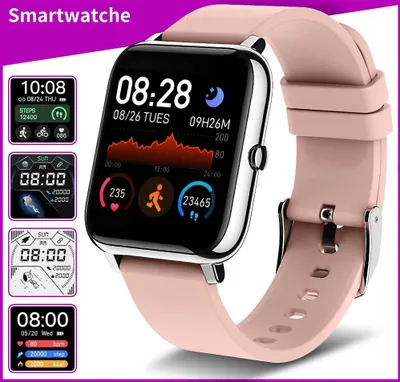 Immagine prodotto di Braccialetto fitness impermeabile P22 Smart Watch per uomo e donna, orologio sportivo con contapassi per camminata, cardiofrequenzimetro e misuratore di pressione sanguigna, rosa