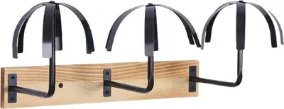 Produktbild von Wandmontierter Perückenhalter aus Holz, Aufbewahrungs-Organizer, stark belastbar, einfache Installation, Perückenständer