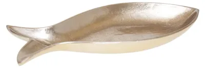 Produktbild von Vergoldete, hohle Schale mit Fischmotiv, 51 x 22,5 x 5,5 cm