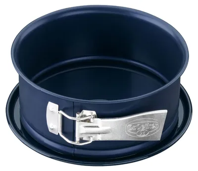 Produktbild von Dr. Oetker Springform Ø 18 cm BACKLIEBE EMAILLE, Backform für runde Kuchen, Kuchenform mit schnitt- und kratzfesten Emaille- Servierboden, Form mit Auslaufschutz (Farbe: Blau)
