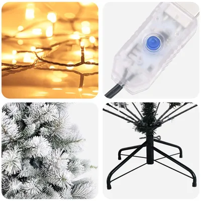 Imagen del producto de vidaXL Árbol de Navidad artificial plegable, 240 cm, 300 luces LED