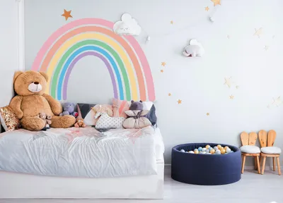 pastellfarbener Regenbogen – Decords Wandtattoo, Produktansicht 1