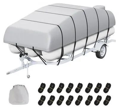 Produktbild von Famanu Pontonbootabdeckung - Trailerbare, wasserdichte Schutzhülle 701-731 cm - Grau