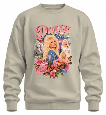 Produktbild von Dolly Parton Country Musik Sängerin Cowgirl Western Gitarre Sweatshirt Pullover, Natur, S