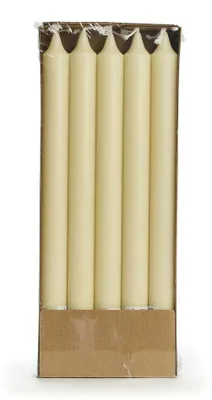 Image de Bougies en cire rustiques – Crème – Ø 2,2 × 28 cm – Lot de 10
