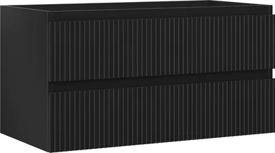 Produktbild von Mexen Rivel Badezimmer-Unterschrank 90 cm, 2 Schubladen, geriffelt, schwarz matt - 91A20-09047-2-BFF71