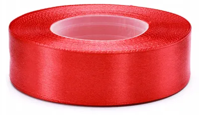 Imagen del producto de Cinta de satén roja de Mawrex, ideal para decoración, de 25 mm de ancho y 32 metros de largo