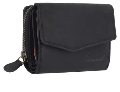 Produktbild von Benthill Damen Geldbörse Echt Leder - Portemonnaie mit RFID Schutz - Portmonee viele Kartenfächer - Echtleder Vintage Damenbörse inkl. Geschenkbox