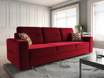 Produktbild von Sofa 3-Sitzer BELMIRA mit Schlaffunktion Rot