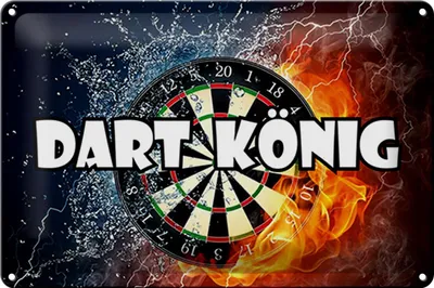 Produktbild von Blechschild Darts Dart König, 30 x 20 cm, Blechschilder Spruch Sport Hobby