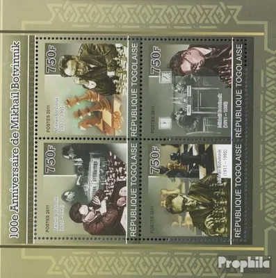 Produktbild von Briefmarken Togo 2011 Mi 3914-3917 Kleinbogen (kompl.Ausg.) postfrisch Mikhail Botvinnik