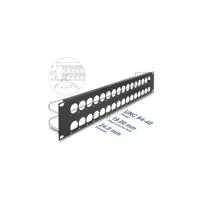 Productafbeelding van Delock 19-inch D-type patchpaneel met ontlastingsrails, 32 poorten, 2 HE, zwart