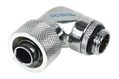 Image de Alphacool 17080, Raccord, laiton, chrome, 1/4", 90°, 39 mm