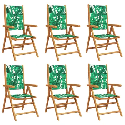 Produktbild von vidaXL Gartenstühle Verstellbar 6 Stk. Grün Stoff und Massivholz