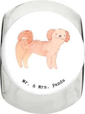 Produktbild von Mr. & Mrs. Panda Bonbonglas Cavapoo Moment XL 2000ml - Weiß - Geschenk, glasbehälter, Dose, aufbewahrungsglas, Vorratsbehälter, Keksdose, Cavoodle, Glasdose
