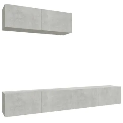 Produktbild von vidaXL 3-tlg. TV-Schrank-Set Betongrau Holzwerkstoff