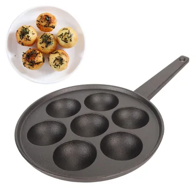 Takoyaki-Pfanne, 7 Mulden, Gusseisen, Antihaftbeschichtung