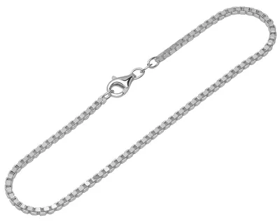 Productafbeelding van Armband van 925 sterling zilver, 20 cm lang, met een Venetiaanse schakel en diamanten. Fijne damesarmband