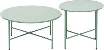 Produktbild von Set aus 2 Garten-Couchtischen aus Metall - Khaki - NIKAO von MYLIA