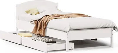 Produktbild von vidaXL Massivholzbett ohne Matratze Weiß 90x200 cm Kiefernholz