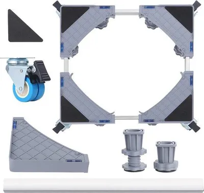 Immagine prodotto di Supporto per lavatrice - Supporto regolabile per asciugatrice con 4 piedini robusti - Regolazione in altezza di 18 cm/7 pollici - Portata massima 400 kg - Supporto di base per frigorifero - Elettrodomestici
