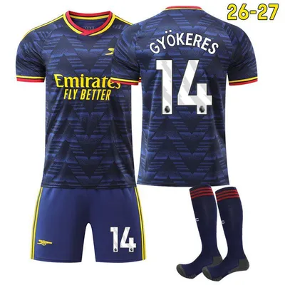 Immagine prodotto di #14 Gyökeres Maglia da calcio da trasferta dell'Arsenal 26-27 per bambini e adulti TAGLIA:20