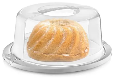 Image de Contenant à gâteaux - Boîte de transport pour gâteaux avec couvercle - Couvercle de 30 cm - Plastique