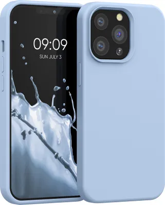Produktbild von kwmobile Handyhülle für iPhone 13 Pro Hülle, für iPhone 13 Pro Case - Hülle Silikon - kabelloses Laden - Hellblau matt
