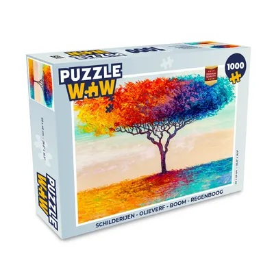 Obrázek produktu pro MuchoWow MuchoWow® Puzzle 1000 ks Obrazy - Olejomalba - Strom - Duha