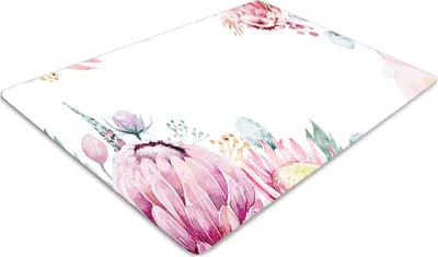 Produktbild von Stuhlunterlage Bürostuhlunterlage 120 cm x 90 cm Bodenmatte Bürostuhlunterlage - Blumenrahmen