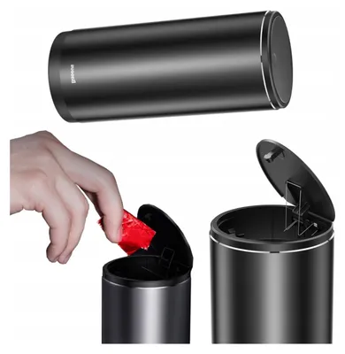 Obrázek produktu pro Baseus Mini popelnice do auta s víkem pro držák nápojů černá