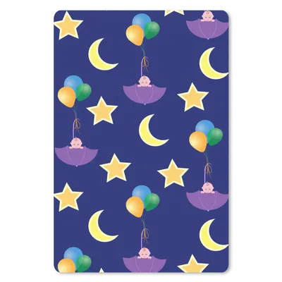 Produktbild von MuchoWow® Mauspad Mousepad Sterne - Muster - Regenschirm - Geburt 18x27 cm - Mousepads - Maus Mat - Pad - Mausunterlage