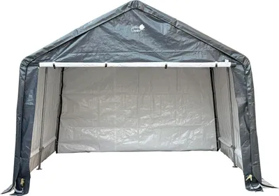 Obrázok produktu pre Záhradný garážový stan SASKA GARDEN 3,65x3,65x2,71 m - Sivý - Veľký stan na skladovanie vybavenia a na vonkajšie použitie