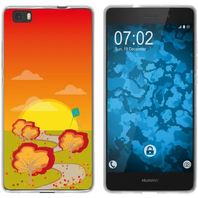 Produktbild von PhoneNatic Case kompatibel mit Huawei P8 Lite 2015 (1.Gen.) Silikon-Hülle Herbst Drache/Kite M2